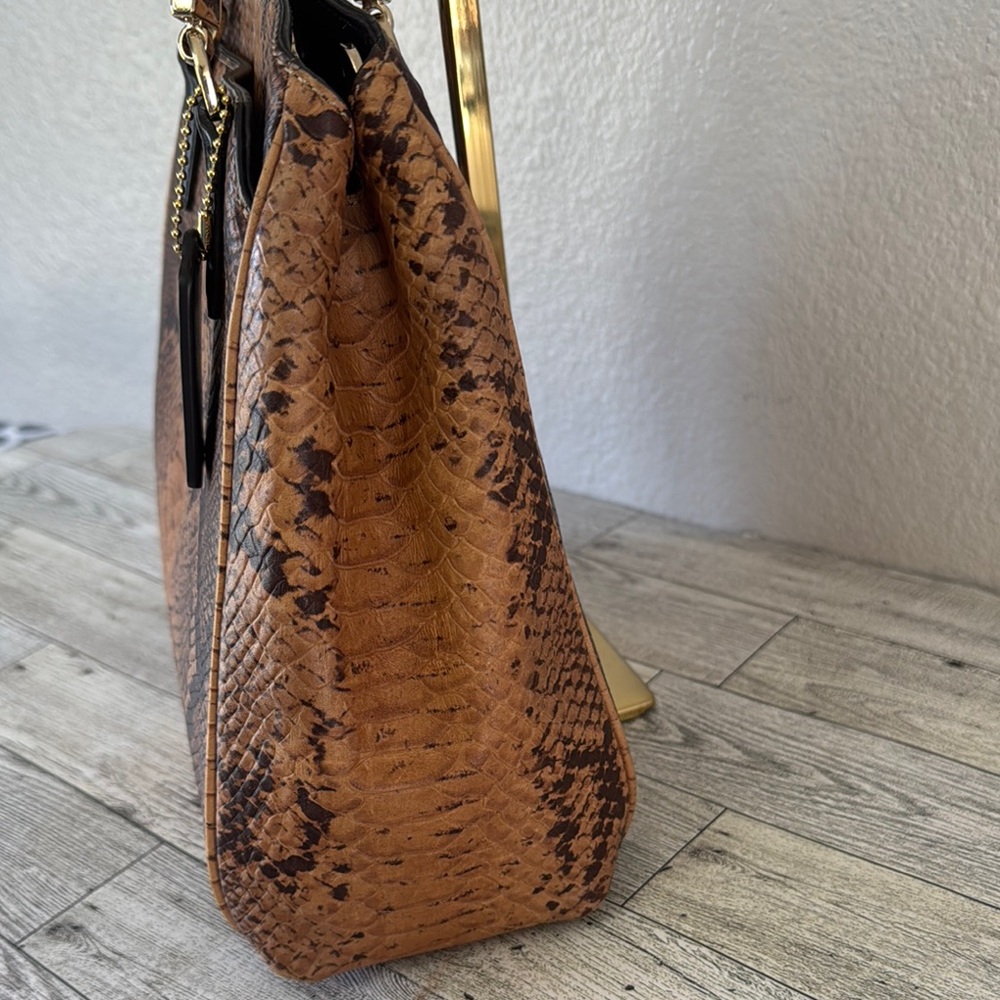 Coach Minetta Python Embossed Leather Crossbody B… - image 6